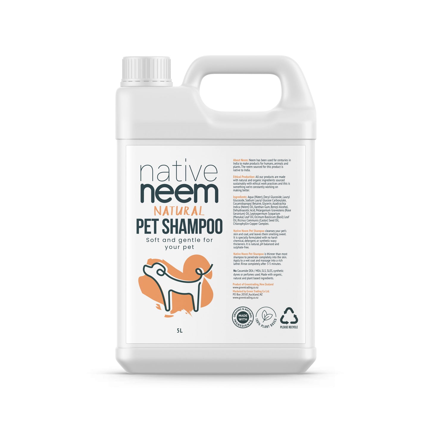 Nativeneem Organic Neem Pet Shampoo 5L