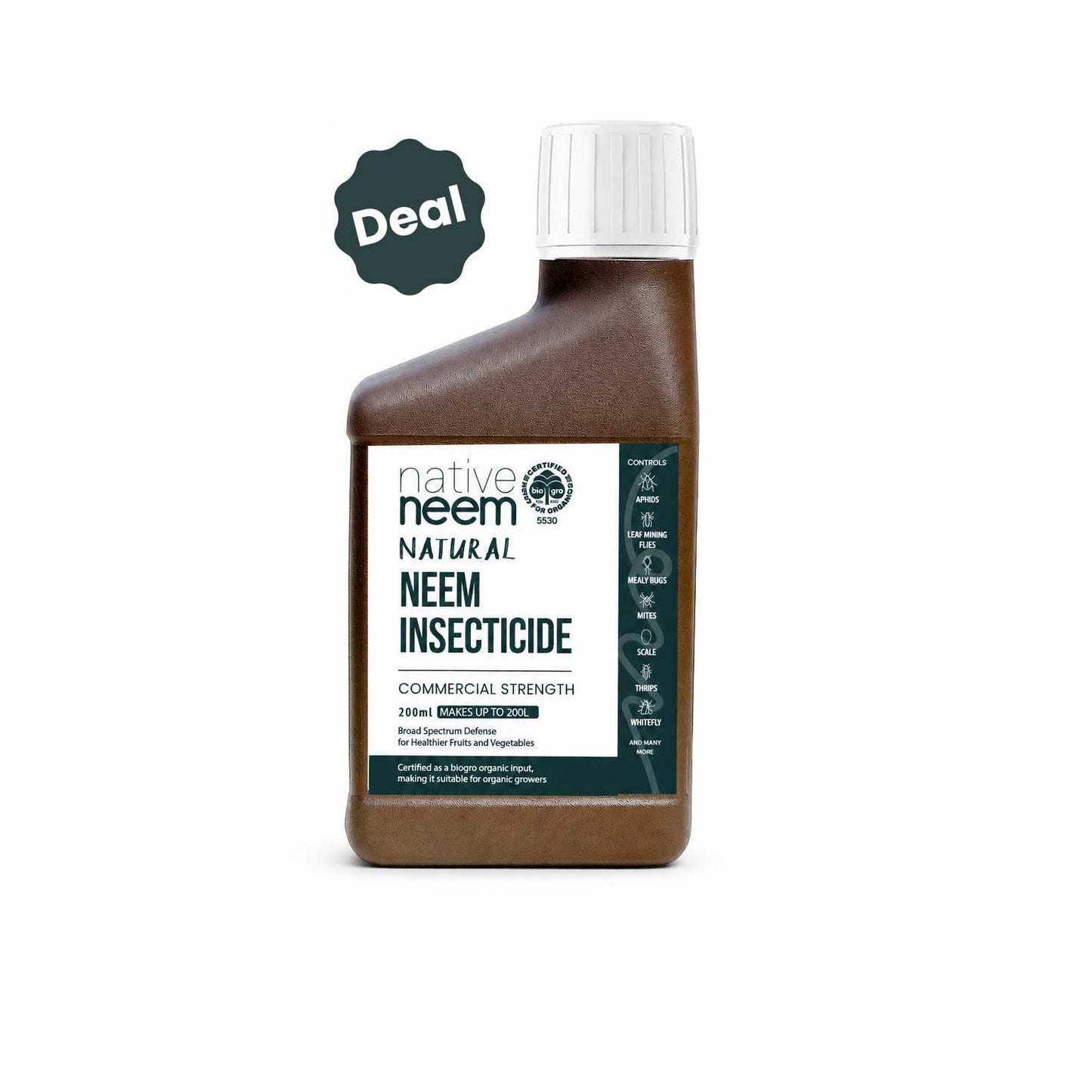 Nativeneem Organic Neem Insecticide Commercial Strength 200ml