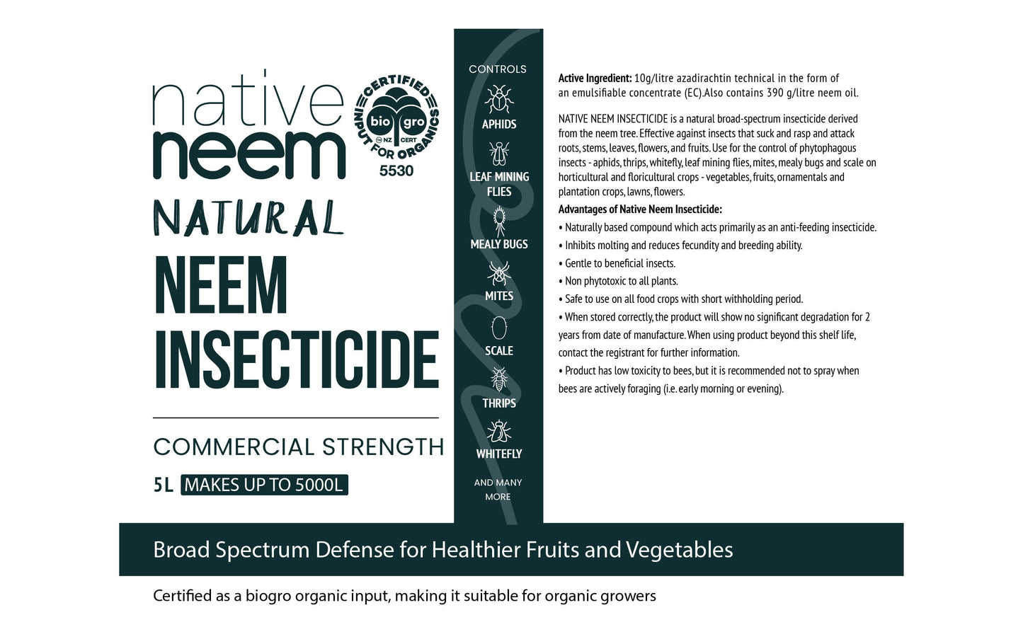 Nativeneem organic neem insecticide lable