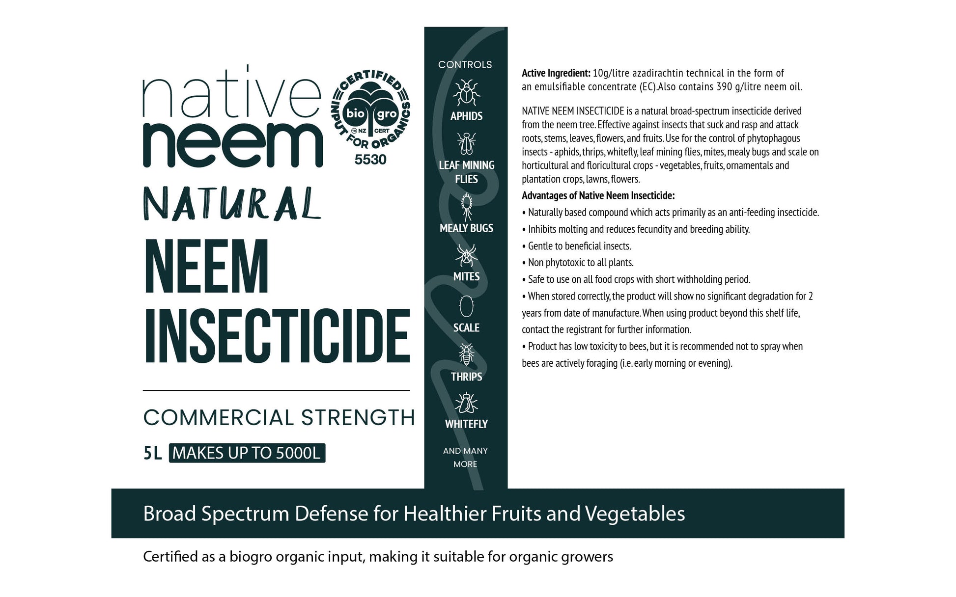 Nativeneem organic neem insecticide lable