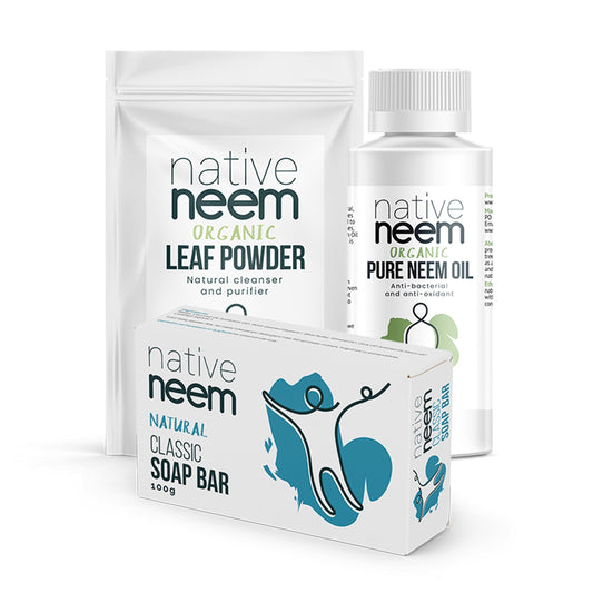 Nativeneem Acne Pack with neem leaf powder, neem oil and soap bar
