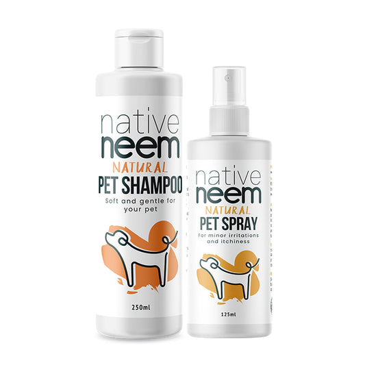 Nativeneem Pet Care Bundle with Pet Shampoo 250ml and Pet Spray 125ml